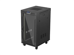 19" VOLNĚ STOJÍCÍ RACKOVÁ SKŘÍŇ 22U 600X800 ČERNÉ SKLENĚNÉ DVEŘE LANBERG (PLOCHÉ BALENÍ) V2