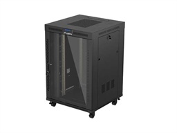 19" VOLNĚ STOJÍCÍ RACKOVÁ SKŘÍŇ 22U 800X800 (FLAT PACK) S PROSKLENÝMI DVEŘMI LCD ČERNÁ LANBERG V2