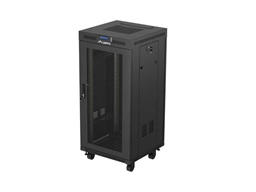 19" VOLNĚ STOJÍCÍ RACKOVÁ SKŘÍŇ 24U 600X600 ČERNÁ S PERFOROVANÝMI DVEŘMI LANBERG (FLAT PACK) V2