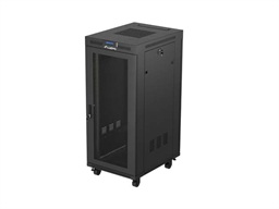 19" VOLNĚ STOJÍCÍ RACKOVÁ SKŘÍŇ 27U 600X800 (FLAT PACK) SE SÍŤOVÝMI DVEŘMI LCD ČERNÁ LANBERG V2