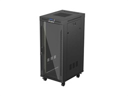 19" VOLNĚ STOJÍCÍ RACKOVÁ SKŘÍŇ 27U 600X800 (FLAT PACK) S PROSKLENÝMI DVEŘMI LCD ČERNÁ LANBERG V2