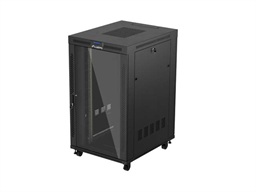 19" VOLNĚ STOJÍCÍ RACKOVÁ SKŘÍŇ 27U 800X1000 (FLAT PACK) S PROSKLENÝMI DVEŘMI LCD ČERNÁ LANBERG V2