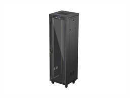 19" VOLNĚ STOJÍCÍ RACKOVÁ SKŘÍŇ 42U 600X600 (FLAT PACK) S PROSKLENÝMI DVEŘMI LCD ČERNÁ LANBERG V2