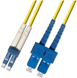 Optický patchkabel duplexní, LC UPC-SC UPC 9 125um SM, 10m, OS2
