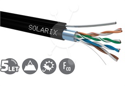 Instalační kabel Solarix CAT5E FTP PE Fca samonosný 305m cívka SXKD-5E-FTP-PE-SAM