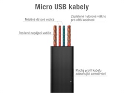 Kabel AVACOM MIC-120K USB - Micro USB, 120cm, černá