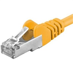 Premiumcord Patch kabel CAT6a S-FTP, RJ45-RJ45, AWG 26 7 0,25m žlutá