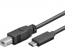PremiumCord USB-C male - USB 2.0 B male, černý,1m