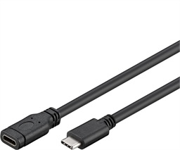 PremiumCord Převodník Prodlužovací kabel USB-C M F, černý, 1m