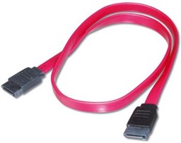PremiumCord 0,5m datový kabel SATA 1.5 3.0 GBit s červený