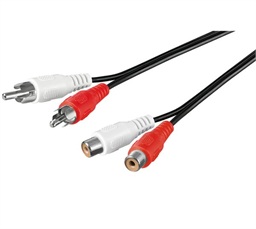 PremiumCord Kabel 2x Cinch-2x Cinch, M F 5m