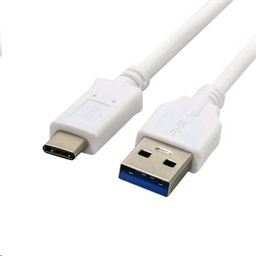 Kabel C-TECH USB 3.0 AM na Type-C kabel (AM CM), 1m, bílý