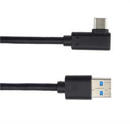 PremiumCord Kabel USB typ C M zahnutý konektor 90° - USB 3.0 A M, 50cm
