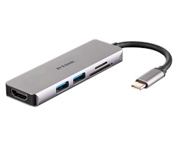 D-Link 5-in-1 USB-C Hub with HDMI and SD microSD Card Reader