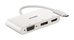 D-Link 3-in-1 USB-C to HDMI VGA DisplayPort Adapter