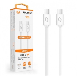ALIGATOR Datový kabel POWER 3A, USB-C USB-C, bílý