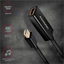 AXAGON RVDM-HI14N, Mini DisplayPort -> HDMI 1.4 redukce adaptér, 4K 30Hz