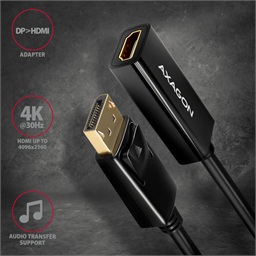 AXAGON RVD-HI14N, DisplayPort -> HDMI 1.4 redukce adaptér, 4K 30Hz