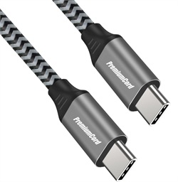 PremiumCord Kabel USB-C M M, 100W 20V 5A 480Mbps bavlněný oplet, 0,5m