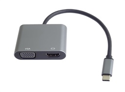 PremiumCord MST adaptér USB-C na HDMI + VGA, rozlišení 4K a FULL HD 1080p