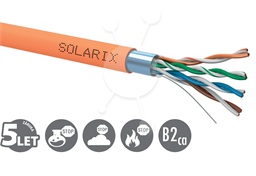 Instalační kabel Solarix CAT5E FTP LSOHFR B2ca-s1,d1,a1 500m cívka SXKD-5E-FTP-LSOHFR-B2ca