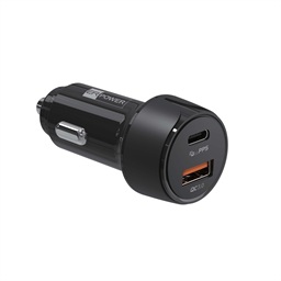 ER POWER 30W PD USB-C USB-A autonabíječka, černá
