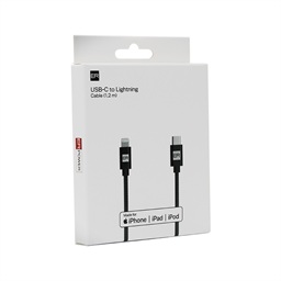 ER POWER kabel USB-C Lightning 120cm černý
