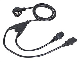 Kabel C-TECH síťový 1,8m 220 230V napájecí, rozdvojka Y, VDE