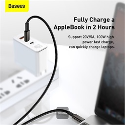 Baseus datový kabel Tungsten Gold USB-C USB-C 2m 100W černý