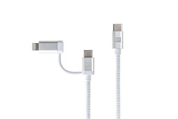 ER POWER Dual Cable USB-C C L Mfi 200cm white