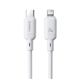 Baseus Rychlonabíjecí kabel Silky USB-C Lightning 1m 20W bílý