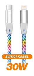 ALIGATOR Datový kabel LIGHT 3A, 30W USB-C Lightning 0,5m