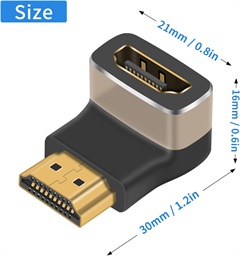 PremiumCord 8K Adaptér spojka HDMI A - HDMI A, F M, zahnutá do pravého úhlu 90°