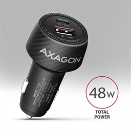 AXAGON PWC-PQ48 nabíječka do auta 48W, USB-A + USB-C, PD3.0 PPS QC4+ SFC Apple