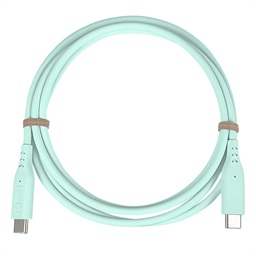 PremiumCord silikonový USB-C 60W, tyrkysový, 1.5m