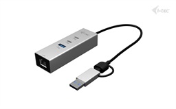 i-tec USB-C USB-A Metal HUB 3 (2x USB-C, 1x USB-A) Port + 2.5GLAN