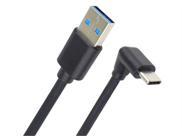 PremiumCord USB C-USB A, zahnutý, černý, 50 cm