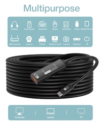 PremiumCord USB-A repeater + kabel USB-C, 7m
