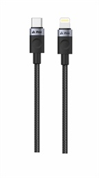 TEXTILNÍ KABEL USB-C LIGHTNING 1M, USB 2.0 ČERNÝ